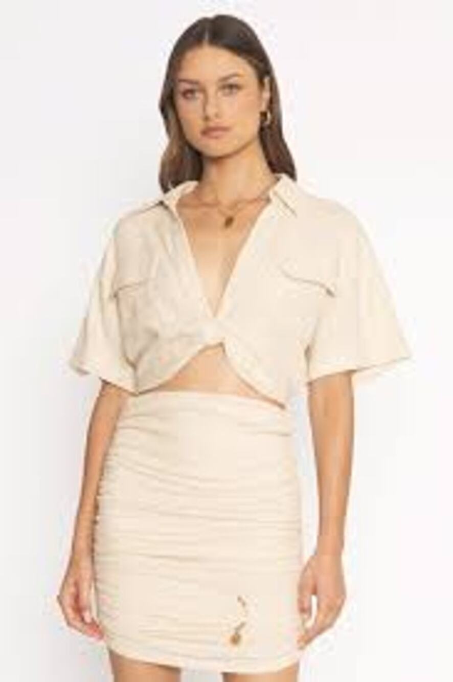 4SI3NNA the Label Enzo Top Linen Size Medium M Natural